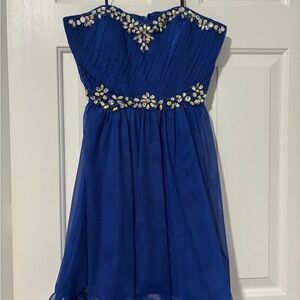 Deb Juniors Size 3/ Women’s Size 2 Strapless Royal Blue Dress